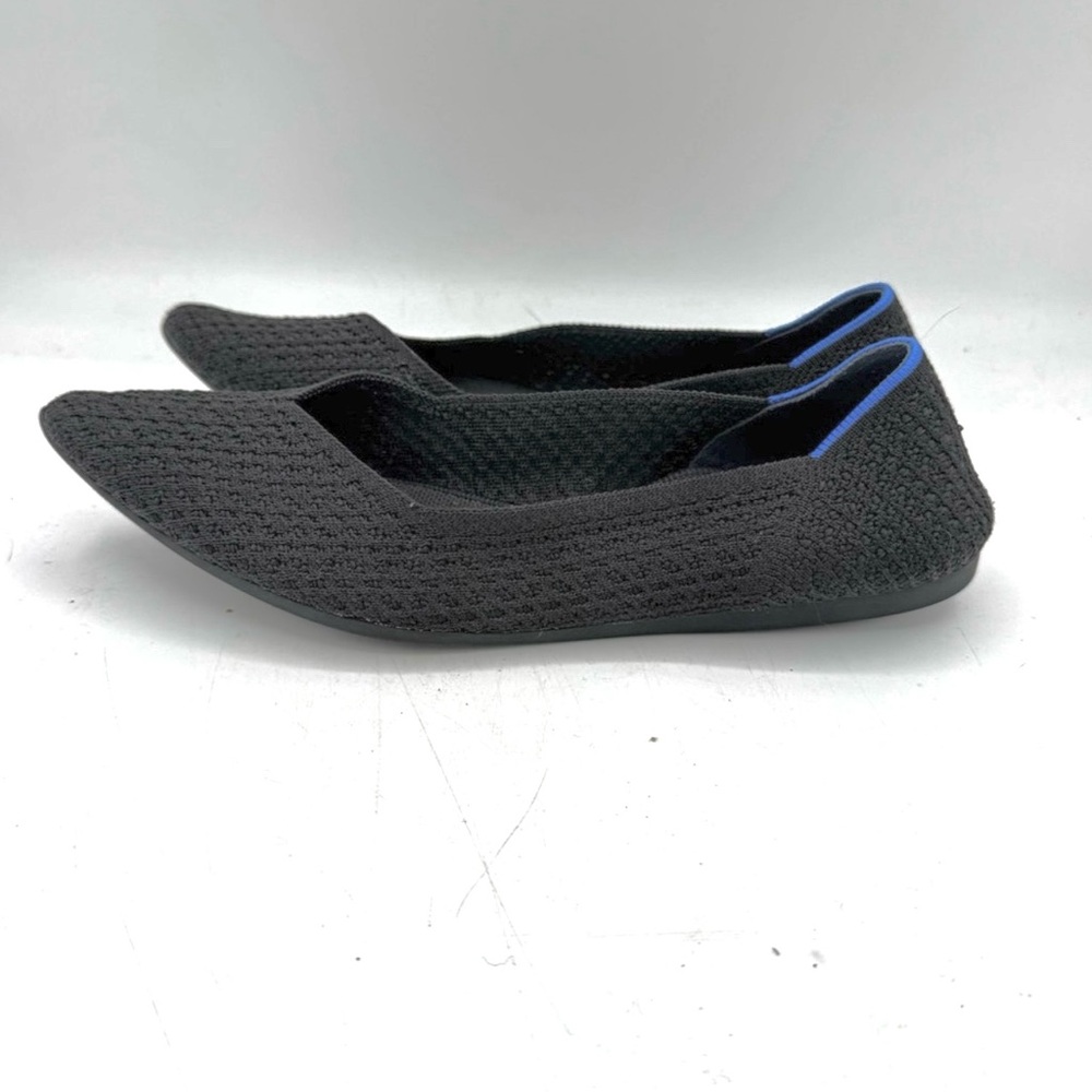 Rothy's Black Flats with Blue Trim